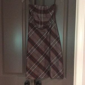 Banana Republic, strapless holiday dress, plaid